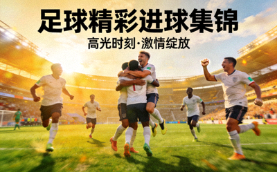 足球精彩进球集锦视频封面 - 多位球员庆祝进球瞬间合成